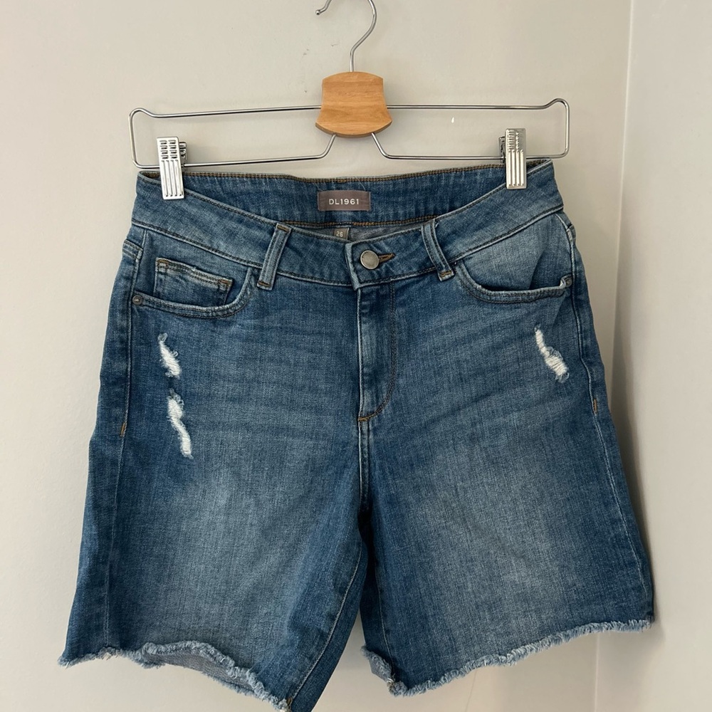 DL1961 Women's Distressed Blue Jean Shorts